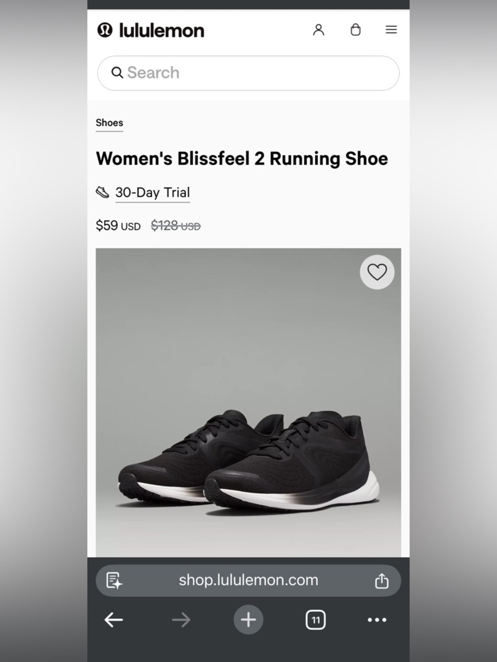 lululemon athletica Women's Blissfeel 2 Running Shoe - Black/White